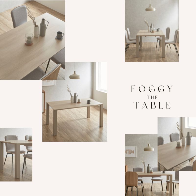【FOGGY】ダイニング5点セット【140~200cm】