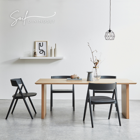 【soil】ダイニング5点セット【BK】