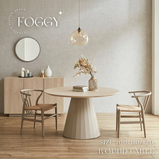 【FOGGY】ラウンドテーブル|100cm 110cm 120cm  ダイニングテーブル