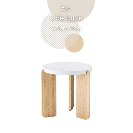 【ホワイト】アートサイドテーブル【53cm】
