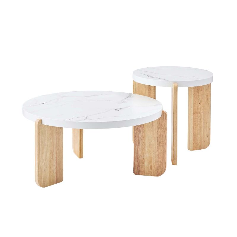 【ホワイト】アートサイドテーブル【53cm】