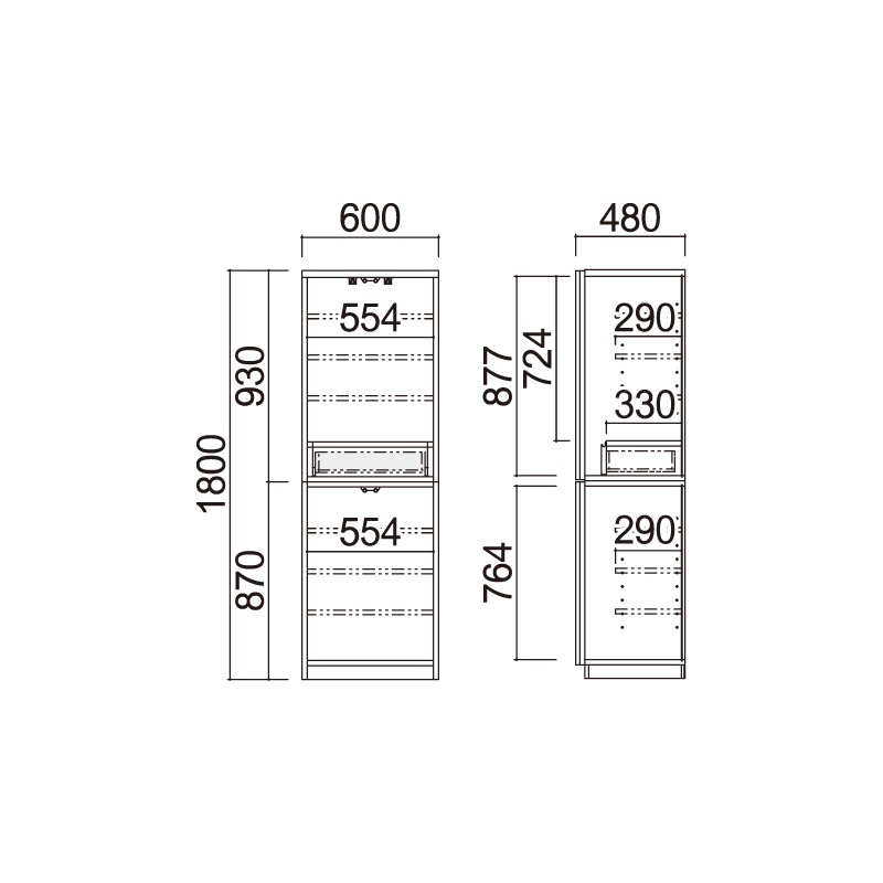 【 WALD 】ダイニングボード 60cm|キッチンボード 食器棚