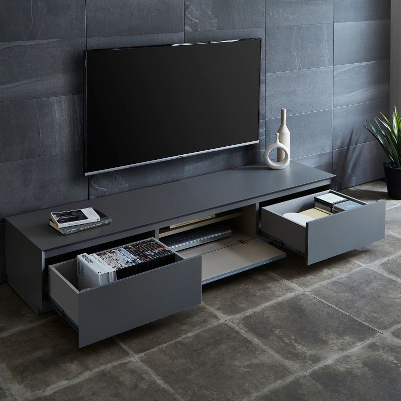 グレー色のテレビボードの引き出し