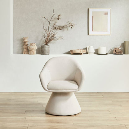 【Flow】回転チェア【ベージュ・ダークグレー】