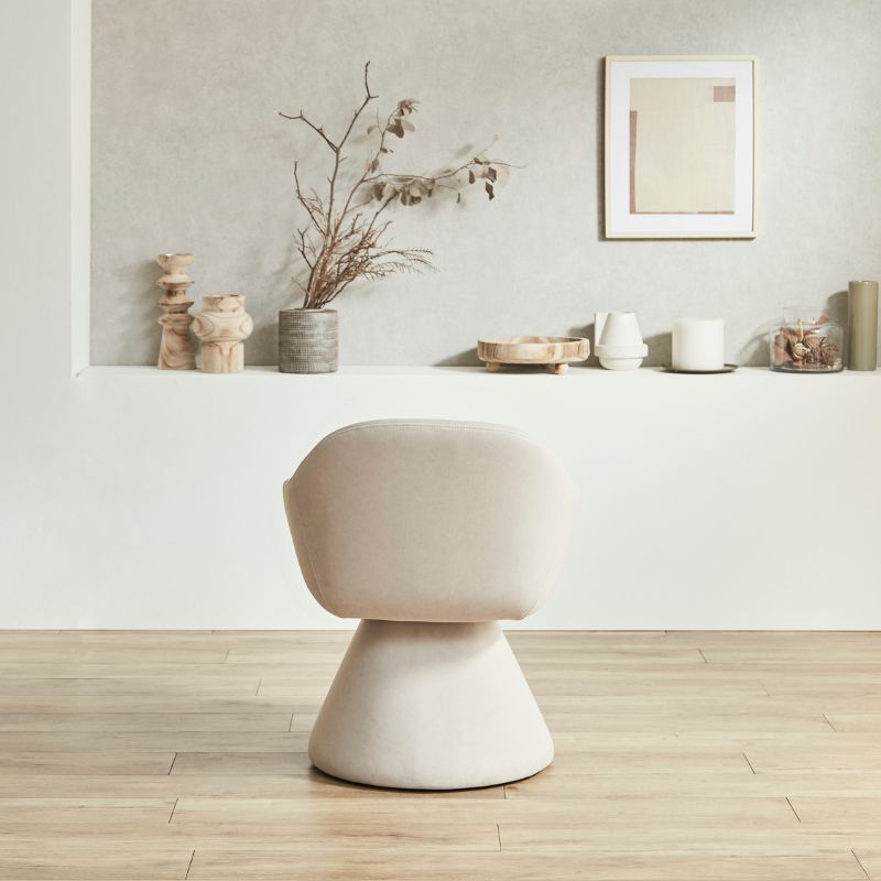 【Flow】回転チェア【ベージュ・ダークグレー】