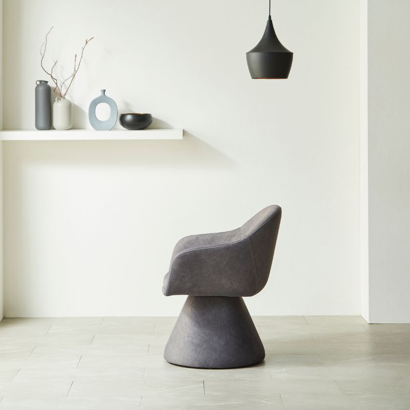 【Flow】回転チェア【ベージュ・ダークグレー】