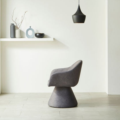 【Flow】回転チェア【ベージュ・ダークグレー】