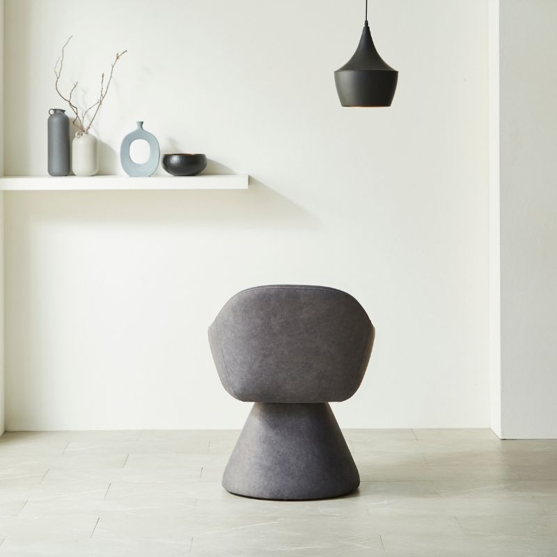 【Flow】回転チェア【ベージュ・ダークグレー】