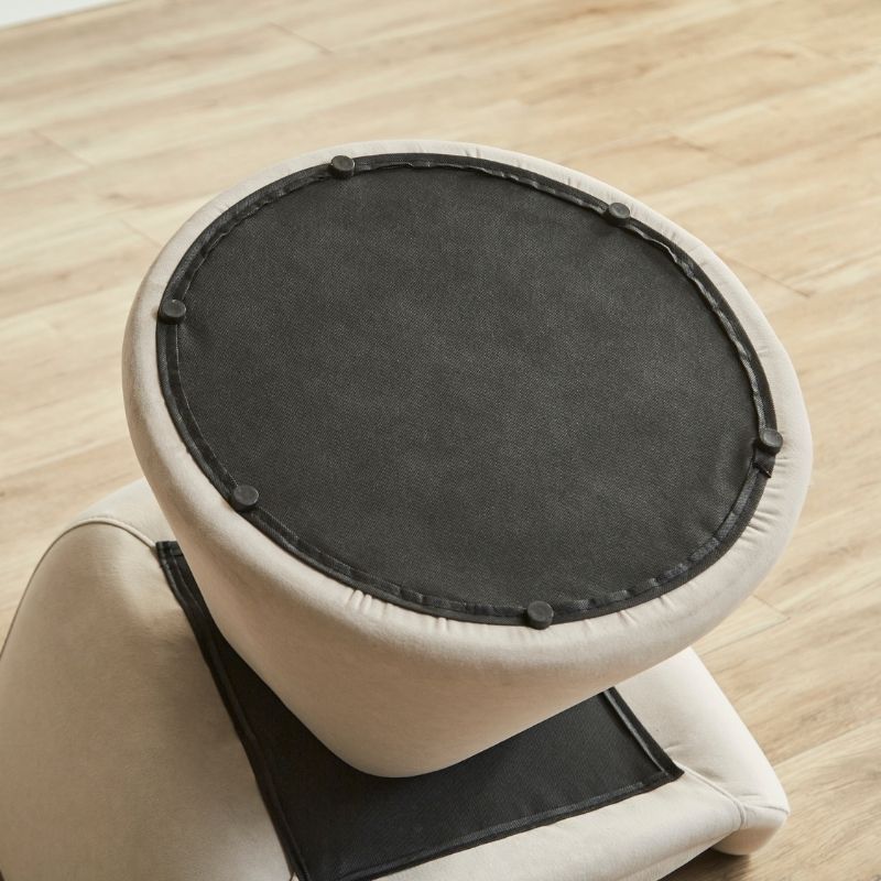 【Flow】回転チェア【ベージュ・ダークグレー】