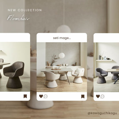 【Flow】回転チェア【ベージュ・ダークグレー】