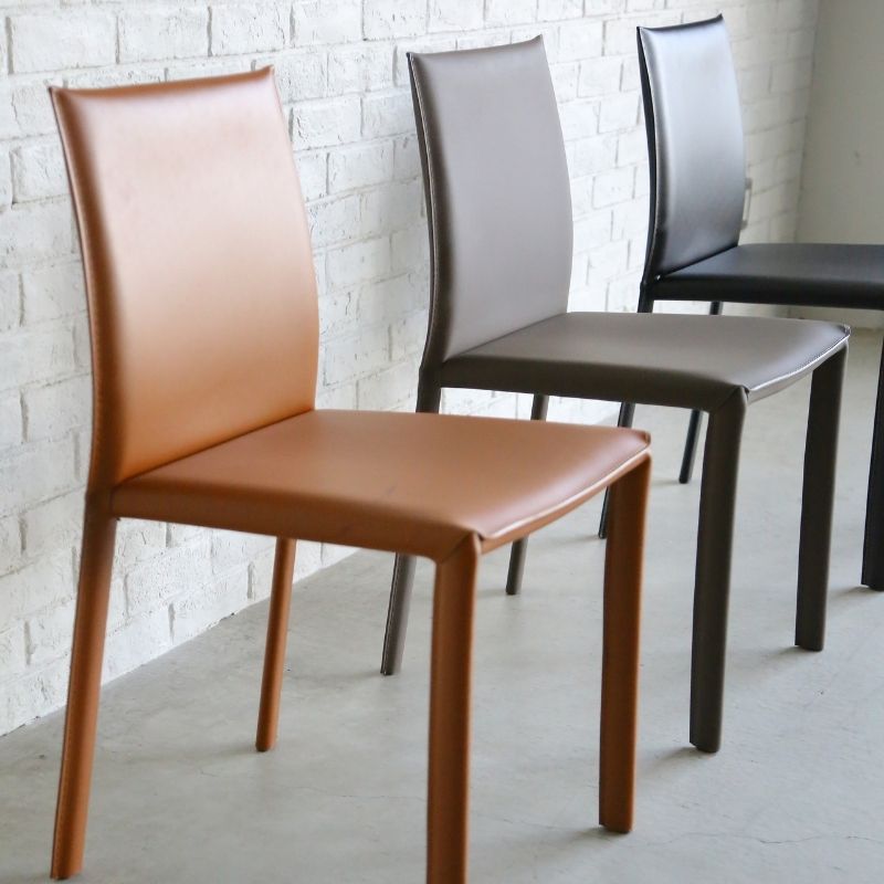 【KELLY】レザーチェア【グレージュ・キャメル・ブラック】