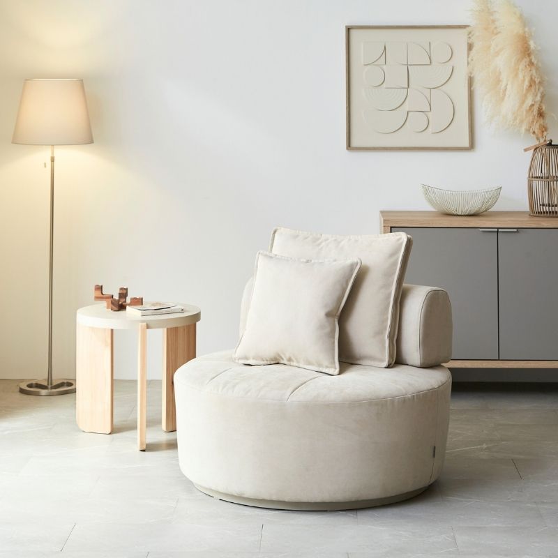 【latte】1Pラウンドソファ【2色】