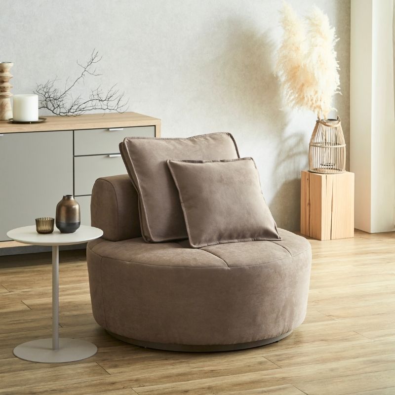 【latte】1Pラウンドソファ【2色】