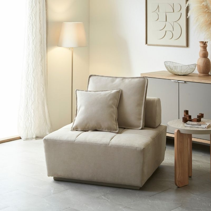 【latte】1Pスクエアソファ【2色】